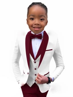Txjojn New Boys Formal Suit Set 3 Pieces Piano Performance Wear Classy Shawl Lapel Kids Regular Fit Suits Wedding Guest Clothes