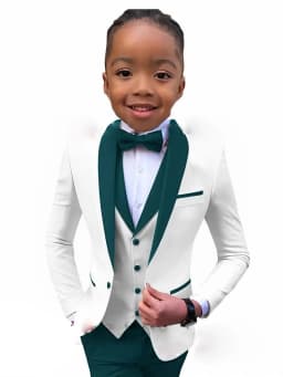 Txjojn New Boys Formal Suit Set 3 Pieces Piano Performance Wear Classy Shawl Lapel Kids Regular Fit Suits Wedding Guest Clothes
