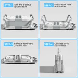 Foldable Baby Bathtub with Temperature Sensor & Non-Slip Bath Mat Cushion Support Portable Newborn Shower Tub for 0-36 Months Travel Bath Pool