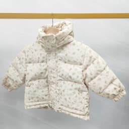 Winter Infant Baby Girl Parka Cotton Padded Floral Printed Toddler Hooded Jacket Thicken Windproof Outerwear for Little Kids