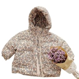 Winter Infant Baby Girl Parka Cotton Padded Floral Printed Toddler Hooded Jacket Thicken Windproof Outerwear for Little Kids
