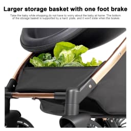 3 in 1 Baby Stroller Eggshell Design with Reversible Seat Adjustable Canopy Aluminum Frame Baby Travel System Baby Pram for Newborn to Toddler with Foldable Shock Absorbing Wheels for City Walks Shopping Trips and Family Travel