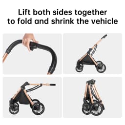 3 in 1 Baby Stroller Eggshell Design with Reversible Seat Adjustable Canopy Aluminum Frame Baby Travel System Baby Pram for Newborn to Toddler with Foldable Shock Absorbing Wheels for City Walks Shopping Trips and Family Travel