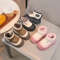 Mumoresip Toddler Snow Boots Non Slip Thick Sole Kids Warm Fleece Ankle Winter Shoes 2026 New Boys Girls Outdoor Casual Footwear