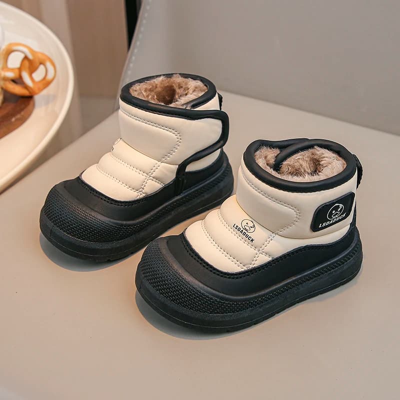 Mumoresip Toddler Snow Boots Non Slip Thick Sole Kids Warm Fleece Ankle Winter Shoes 2026 New Boys Girls Outdoor Casual Footwear