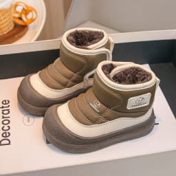 Mumoresip Toddler Snow Boots Non Slip Thick Sole Kids Warm Fleece Ankle Winter Shoes 2026 New Boys Girls Outdoor Casual Footwear