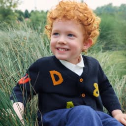 Dave Bella Sweater For Boys Children Autumn Clothing Cardigan Sweater Topcoat Spring Casual Navy Fashion Letter Gentle DB3262895