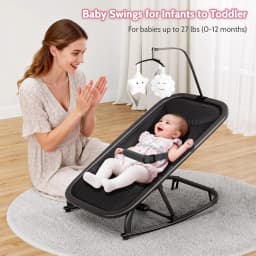 2-in-1 Baby Bouncer with Rocking Portable Bouncer Seat for Infant to Toddler with Removable Cushion Cover Ergonomic Design