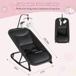 2-in-1 Baby Bouncer with Rocking Portable Bouncer Seat for Infant to Toddler with Removable Cushion Cover Ergonomic Design