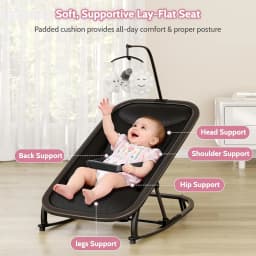 2-in-1 Baby Bouncer with Rocking Portable Bouncer Seat for Infant to Toddler with Removable Cushion Cover Ergonomic Design