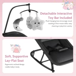 2-in-1 Baby Bouncer with Rocking Portable Bouncer Seat for Infant to Toddler with Removable Cushion Cover Ergonomic Design