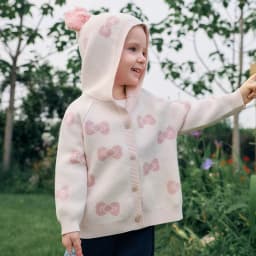 Dave Bella Sweater Autumn Sweater Cardigan Children Clothing Bow Girls Spring Coats Hoodie Casual Elegant Pink Fashion DB3262926