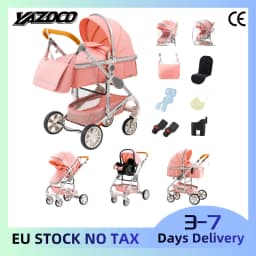 High Landscape 3-in-1 Aluminum Frame Baby Stroller, Portable Foldable Luxury Travel Pram, Comfort Push Carriage Designed For Newborns And Infants