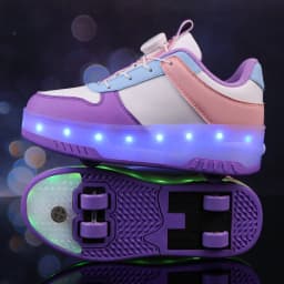 Kid Led Glowing Sneakers USB Charging Luminous Shoes Outdoor Sport Roller Skates Children Four Wheels Boys Girls Casual Shoes