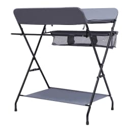 Baby Changing Table Folding Diaper Changing Unit with Storage Basket, Newborn Care Station Diaper Organizer (Dark Grey)