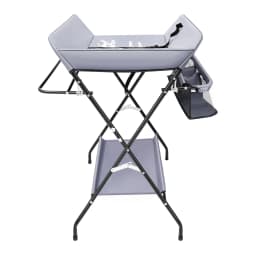 Baby Changing Table Folding Diaper Changing Unit with Storage Basket, Newborn Care Station Diaper Organizer (Dark Grey)