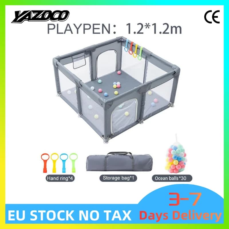 Premium Large Baby Playpen Soft Anti-Collision Padding Integrated Ball Pit All-in-One Toddler Activity Center Indoor Outdoor Safety Play Yard For 0-5 Years Old Kids Home Garden Nursery Use