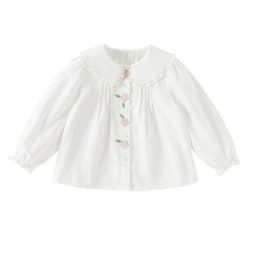 Dave Bella Shirts Autumn Pure Cotton Blouse for Children Spring Girls White Top Clothing Lace Fashion Flower Outdoors DB3261770