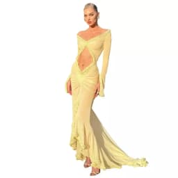 Maternity Dress Gown For Photo Shoot Transparent Ruffle Belly Hollowed Out Baby Shower Photographie de vêtements de maternité