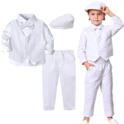 Kids Clothes Boys Wedding Suit Toddler Gentleman Outfit Infant Birthday Baptism Set Baby Formal Party Gift Christening Blazer