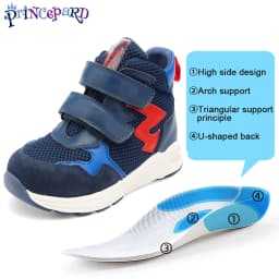 Corrective Orthopedic Sneaker for Kids High Top AFO Leather, Boys and Girls' Arch Support Shoes for Prophylactic Toe Walking