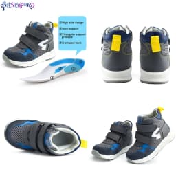 Corrective Orthopedic Sneaker for Kids High Top AFO Leather, Boys and Girls' Arch Support Shoes for Prophylactic Toe Walking