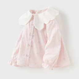 Dave Bella Children's Pink Shirt Sweet Gentle Cute Autumn Girl's Pure Cotton Sweet Long Sleeve Butterfly Print Shirt DB3252718