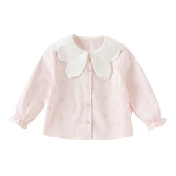 Dave Bella Children's Pink Shirt Sweet Gentle Cute Autumn Girl's Pure Cotton Sweet Long Sleeve Butterfly Print Shirt DB3252718