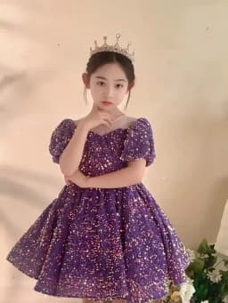 Children Yellow Dress Girls Party Evening Elegant Luxury Celebrity Formal Dresses Fluffy Sequin Tutu Ball Gown Birthday Vestidos