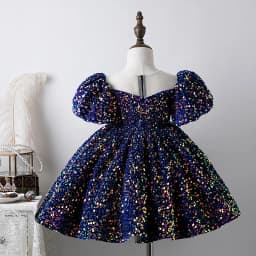 Children Yellow Dress Girls Party Evening Elegant Luxury Celebrity Formal Dresses Fluffy Sequin Tutu Ball Gown Birthday Vestidos
