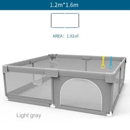 Baby Playpens Light Gray Children's Play Playpen Large Indoor Baby Playground with Protective Angle Activities Fence for Baby