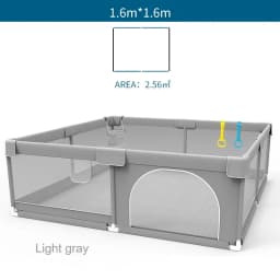 Baby Playpens Light Gray Children's Play Playpen Large Indoor Baby Playground with Protective Angle Activities Fence for Baby