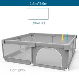 Baby Playpens Light Gray Children's Play Playpen Large Indoor Baby Playground with Protective Angle Activities Fence for Baby