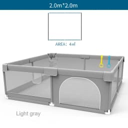 Baby Playpens Light Gray Children's Play Playpen Large Indoor Baby Playground with Protective Angle Activities Fence for Baby