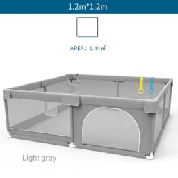 Baby Playpens Light Gray Children's Play Playpen Large Indoor Baby Playground with Protective Angle Activities Fence for Baby