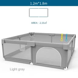 Baby Playpens Light Gray Children's Play Playpen Large Indoor Baby Playground with Protective Angle Activities Fence for Baby