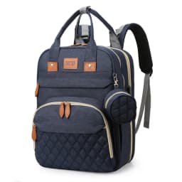 Folding Mommy Bag with USB Port Mosquito Net Portable Multi Function Pee Pad Mother Baby Bag Backpack Bed Nappi Bag
