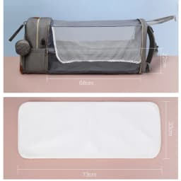 Folding Mommy Bag with USB Port Mosquito Net Portable Multi Function Pee Pad Mother Baby Bag Backpack Bed Nappi Bag