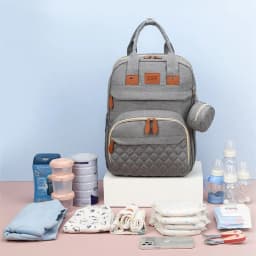 Folding Mommy Bag with USB Port Mosquito Net Portable Multi Function Pee Pad Mother Baby Bag Backpack Bed Nappi Bag