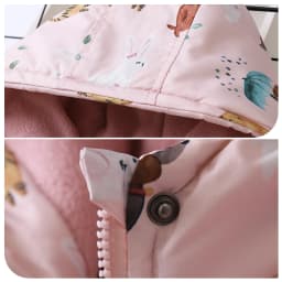 Girls' Softshell Jacket with Fleece,Children's Transition Coat,Windproof Waterproof Rain Jacket,Hood Cartoon Kids Winter Outfits