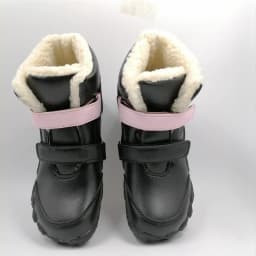 ZZFABER kids shoes Children Barefoot Winter Boots Soft Leather Plush Snow boots for girls Boys Kids Flexible Warm Boots Outdoor