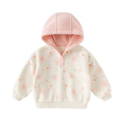 Dave Bella Girls Pullover Autumn Winter Butterfly Print Baby Plush Warm Sweatshirt Kid Sportswear Children Cute Hoodie DB4254781