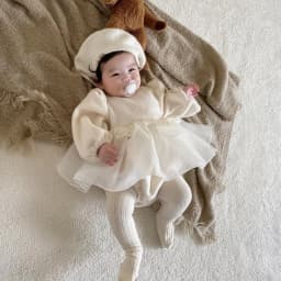 2026 Winter New Baby Girls Fleece Warm Bodysuit Fashion Plush Splice Lace Princess Dress Infant Girls Long Sleeve Jumpsuit + Hat