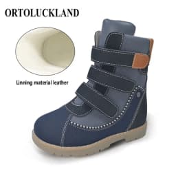 Kids Boys High Top Boots Orthopedic Shoes For Children Toddler New Cow Leather Girls Clubfoot Black Medical Orthotics Footwear