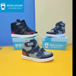 Ortoluckland Children Sneakers Kids Boys Leather Mesh Orthopedic Shoes Toddler Baby Girls Tiptoe Arch Support Soles Footwear