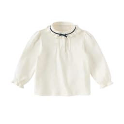 Dave Bella Children's Autumn New Girl's Long Sleeve Shirt Girls White Shirt Gentle Kids Elegant Pure Cotton Top Party DB3253132