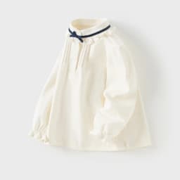 Dave Bella Children's Autumn New Girl's Long Sleeve Shirt Girls White Shirt Gentle Kids Elegant Pure Cotton Top Party DB3253132