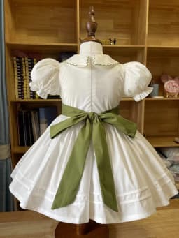 Baby Girl Summer Autumn White Deer Embroidery Vintage Spanish Princess Ball Gown Dress with headwear for Eid Party Casual B339