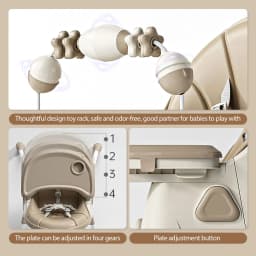 OWJHE Multi-functional folding Baby Seat Toddler Eating Chair Baby High Chair for Dinner Baby Feeding Chair with 4 Wheels