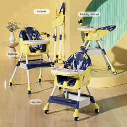 OWJHE Multi-functional folding Baby Seat Toddler Eating Chair Baby High Chair for Dinner Baby Feeding Chair with 4 Wheels